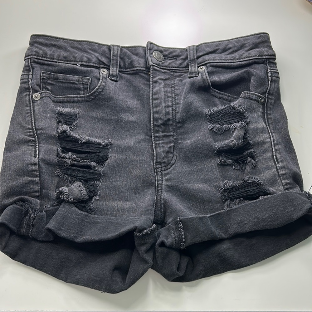American Eagle Jean Shorts Size 4 Black
